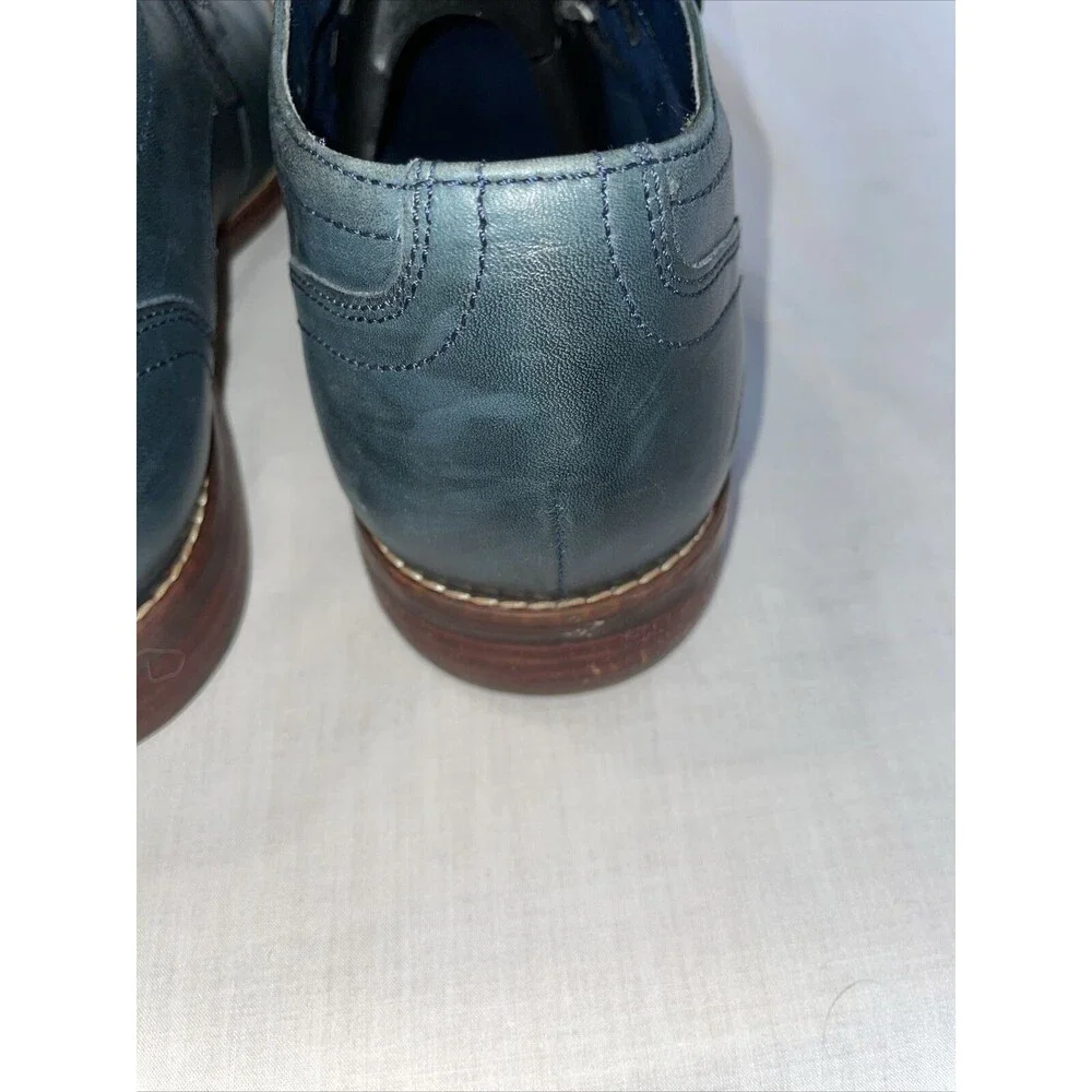 Rockport Trutech Dress Shoes Mens Size 11 M Blue Leather Oxfords Block Heels